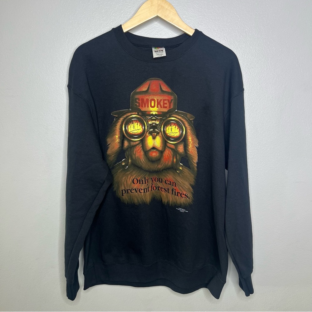 Vintage Fruit of the Loom BEST Smokey The Bear Sweater - Large